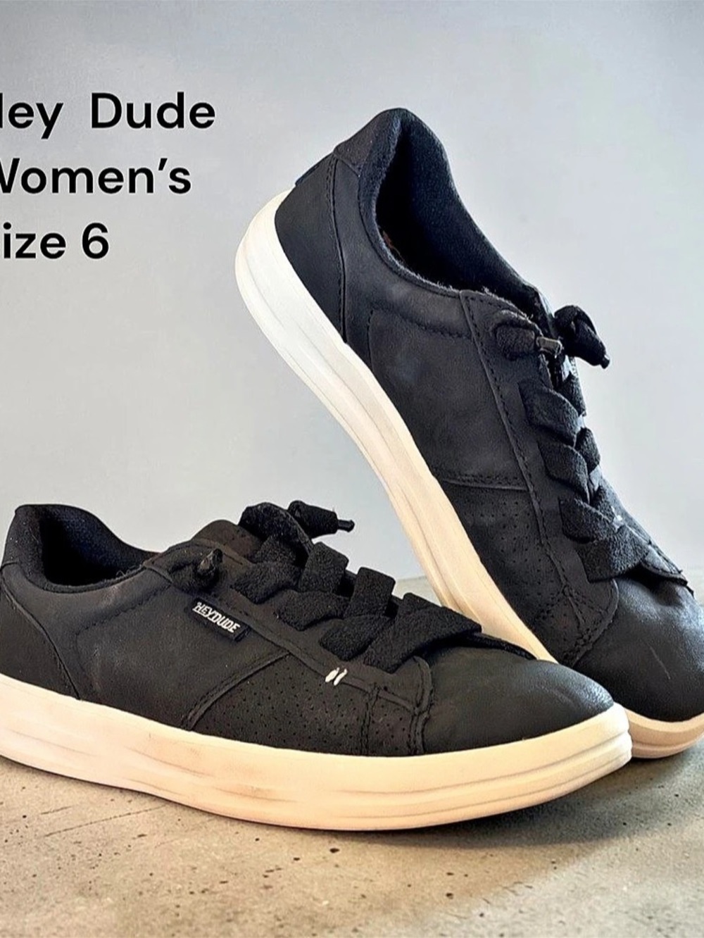 Hey Dude Wendy Funk Mono Black Sneakers US 6